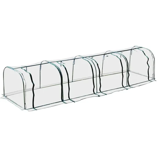 "Folientunnel mit 4 Türen transparent/dunkelgrün image"