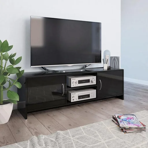 "TV-Schrank 120x30x37,5 cm Spanplatte Hochglanz schwarz image"