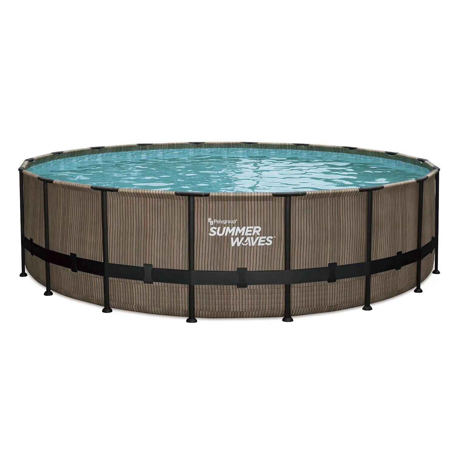 "Summer Waves Elite Frame Pool Ø549 x 132 cm Stein grau image"