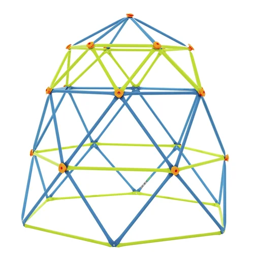 "Stahl Geodome Kletterturm 335x335x168 cm Blau/Lime image"