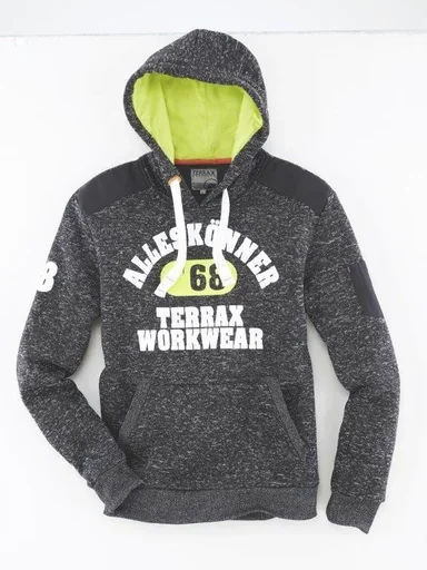 "Kapuzenpulli, Farbe schwarz/limette meliert, Gr.XL image"