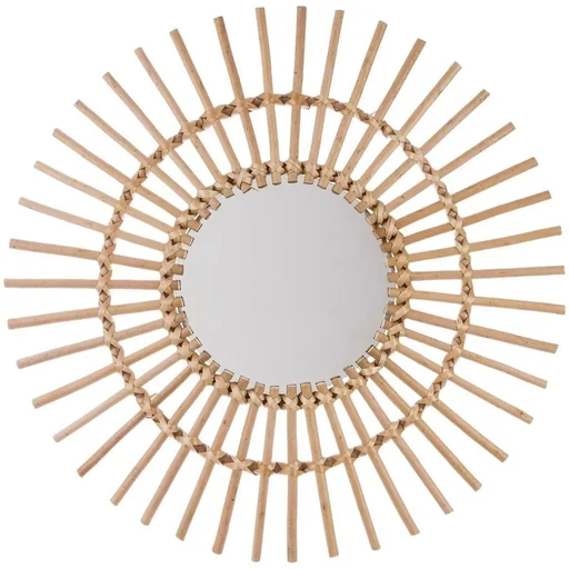 "Spiegel rund - 58 cm -Braun/Rotan image"