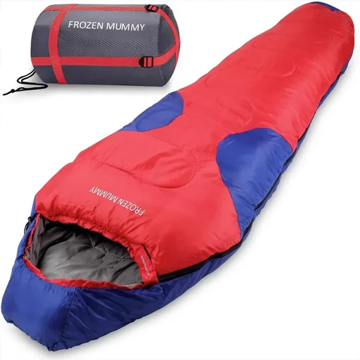 "Bergsteigerschlafsack Frozen Mummy dunkelblau+ dunkelrot image"