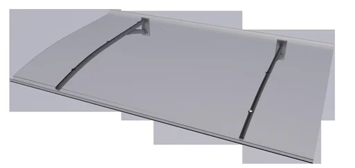 "Pultvordach Typ PT Secco 200, Anthrazit, 200 x 90 x 22cm 3 mm klar image"