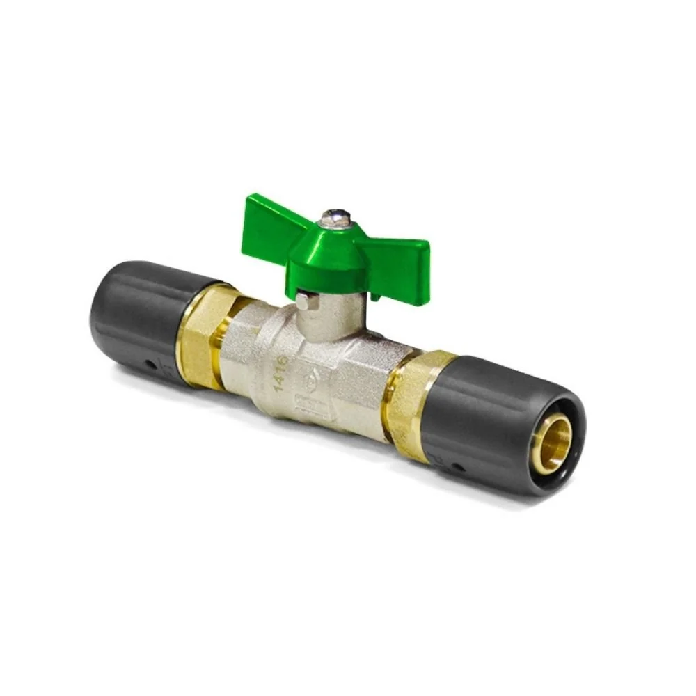 "Kugelhahn für Trinkwasser, Steckfitting, 16 x 2 auf 16 x 2, grün, DVGW-zertifiziert image"