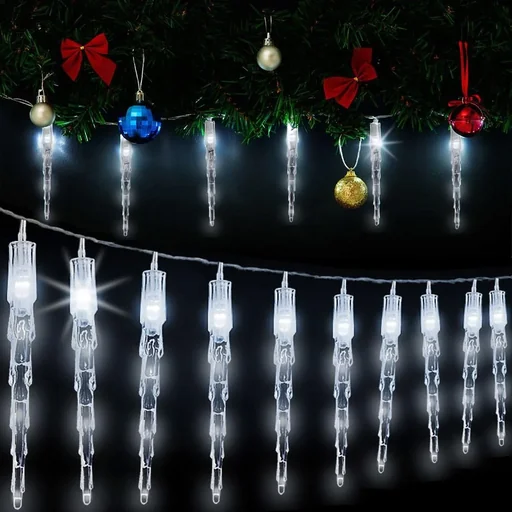"Lichterkette Weihnachten Eiszapfen 10 LEDs 6,2m image"