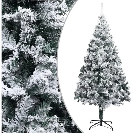"Weihnachtsbaum mit Schneeflocken 180 cm PVC grün image"