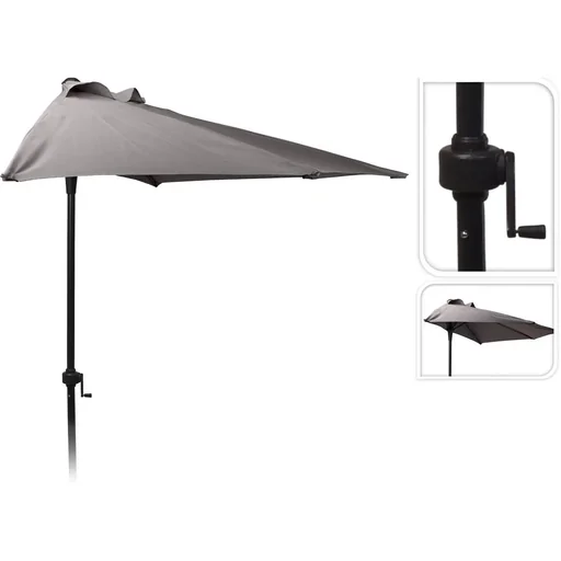 "Pro Garden Sonnenschirm - Halbrund - Balkon Sonnenschirm - 250 cm - Anthrazit image"