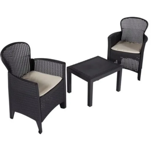 "Pro Garden 5-teiliges Garten-Set - Stühle, Kissen und Tisch - 57x59x89cm - Max 120 kg image"