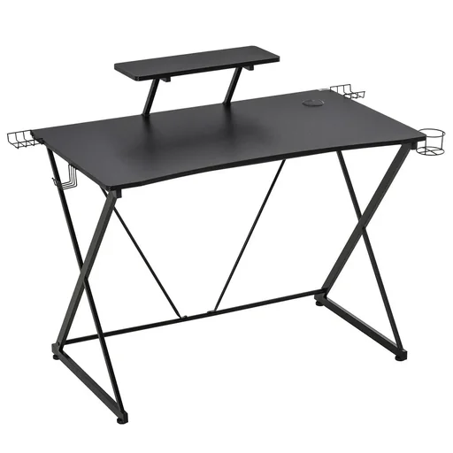 "Gaming-Tisch Schreibtisch Computertisch PC Schreibtisch mit Kopfhörerhaken Getränkehalterung Ergonomisches Design Verste image"
