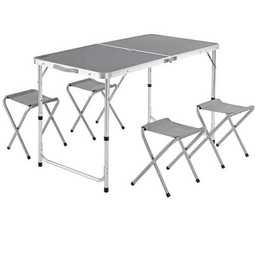 "Campingbank 5 Stück grau Aluminium faltbar image"