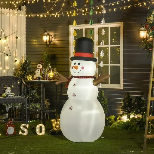 "Weihnachten aufblasbarer Schneemann 100 cm x 80 cm x 182 cm | Aosom.de image"