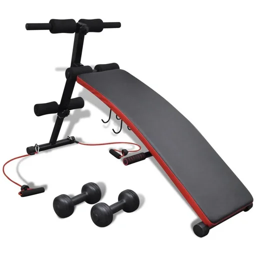 "Sit-up-Bank mit verstellbaren 3-kg-Hanteln image"