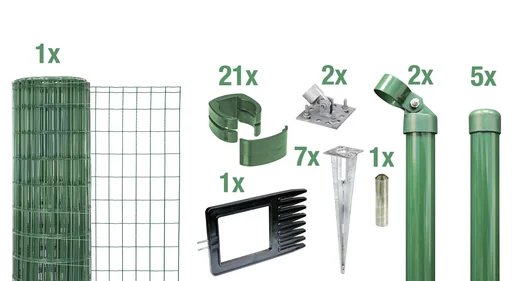 "Fix-Clip Pro als Zaun-Komplettset, mit Einschlagbodenhülse, grün, Höhe 122 cm, Länge 10 m image"