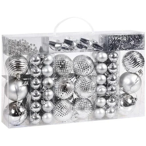"Christbaumschmuck - Christbaumschmuck silber 66 Stk. image"