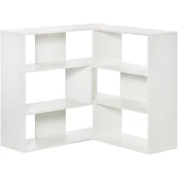 Bücherregal Eck-Bücherregal L-Form Standregal mit 6 Fächern Dekoregal Eckregal M