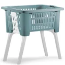 Wäschekorb mit Klappbeinen blau