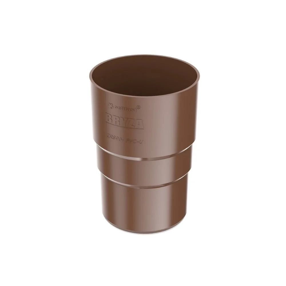 "Fallrohrverbinder braun, Fallrohrmuffe 63mm, Rinnenverbinder image"