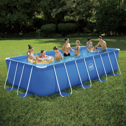 Aufstellpool, Swimming Pool, Komplettset, mit Filterpumpe 12 Volt, 4,88 x 2,44 x1,07 m, Leiter, Poolcover, Bodenplane