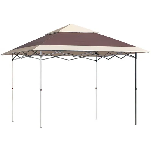 "Gazebo faltbar - Pavillon mit Rolltasche - 3,6 x 3,6 m - Braun/Khaki image"