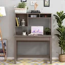 Schreibtisch mit 4 kleine Bücherregal aus Spanplatte platzsparend und geeignet für Schlafzimmer Büro Natur 105 x 50 x 13