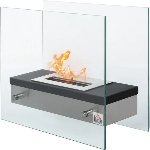"Biokamin Ethanol-Kamin Bio-Ethanol-Brenner 1,5L Brenndauer kein Rauch Edelstahl 47 x 20 x 40 cm image"