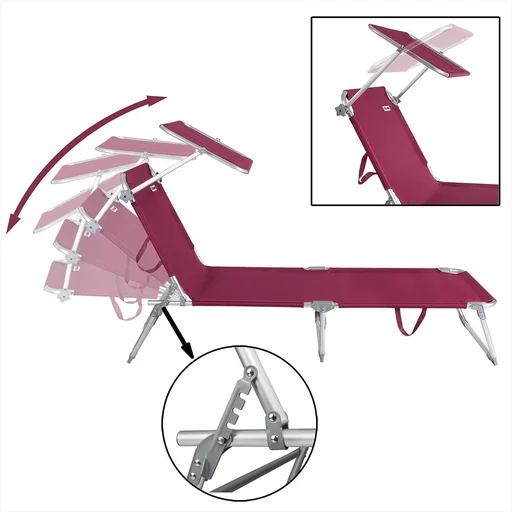 "Ibiza Liege - 2er Set - Rotes Aluminium - Inklusive Sonnendach image"