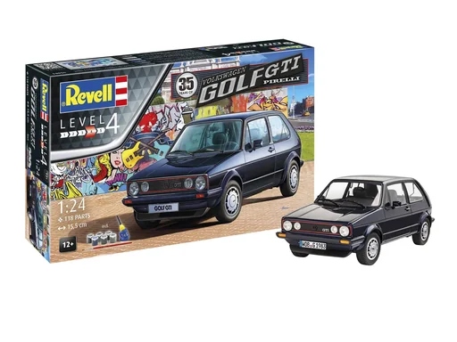 "Modellbausatz "35 Years Volkswagen Golf GTI Pirelli" im Maßstab 1/24. 118 Einzelteile image"