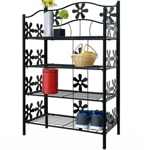 "Metallregal mit dekorativem Blumenmuster (4 Regale) image"
