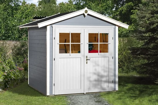 "Blockbohlenhaus "Classic Color" (DT), Gr. 1, 21 mm, grau image"