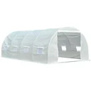 Foliengewächshaus 6x3x2m 8 Seitenfenster weiß