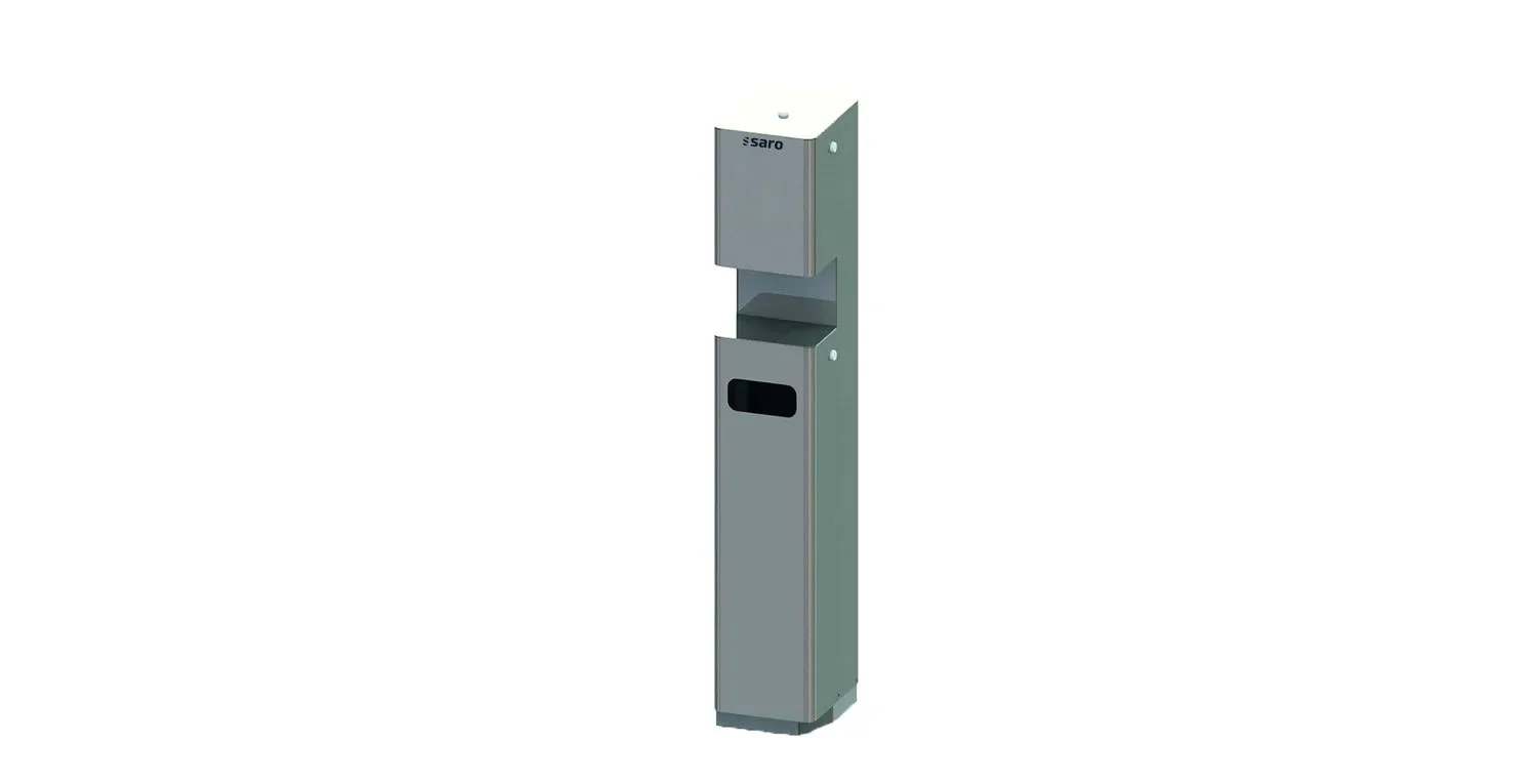 SARO Stand - Desinfektionsspender, Desinfektionsmittelspender aus Edelstahl mit Fahrbasis - Hygienisch & flexibel einsetzbar
