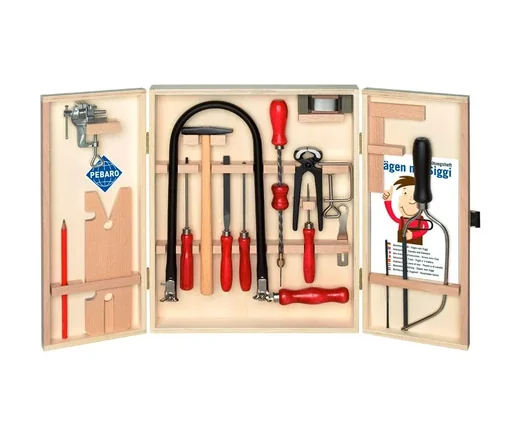 Laubsägeschrank mit Einspannhalter und Bastelvorlage