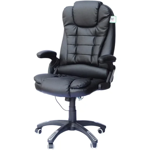 "Massage-Chefsessel Gaming Stuhl mit Wärmefunktion drehbar schwarz image"