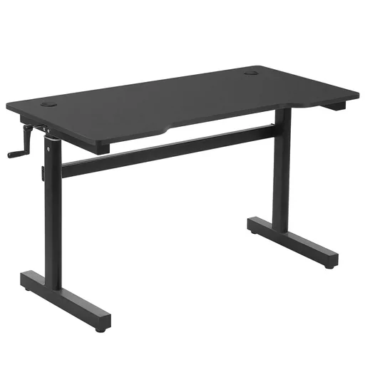"Schreibtisch Computertisch höhenverstellbar Handkurbellift Stehschreibtisch Bürotisch Verstellbare Fußstützen MDF Metall image"