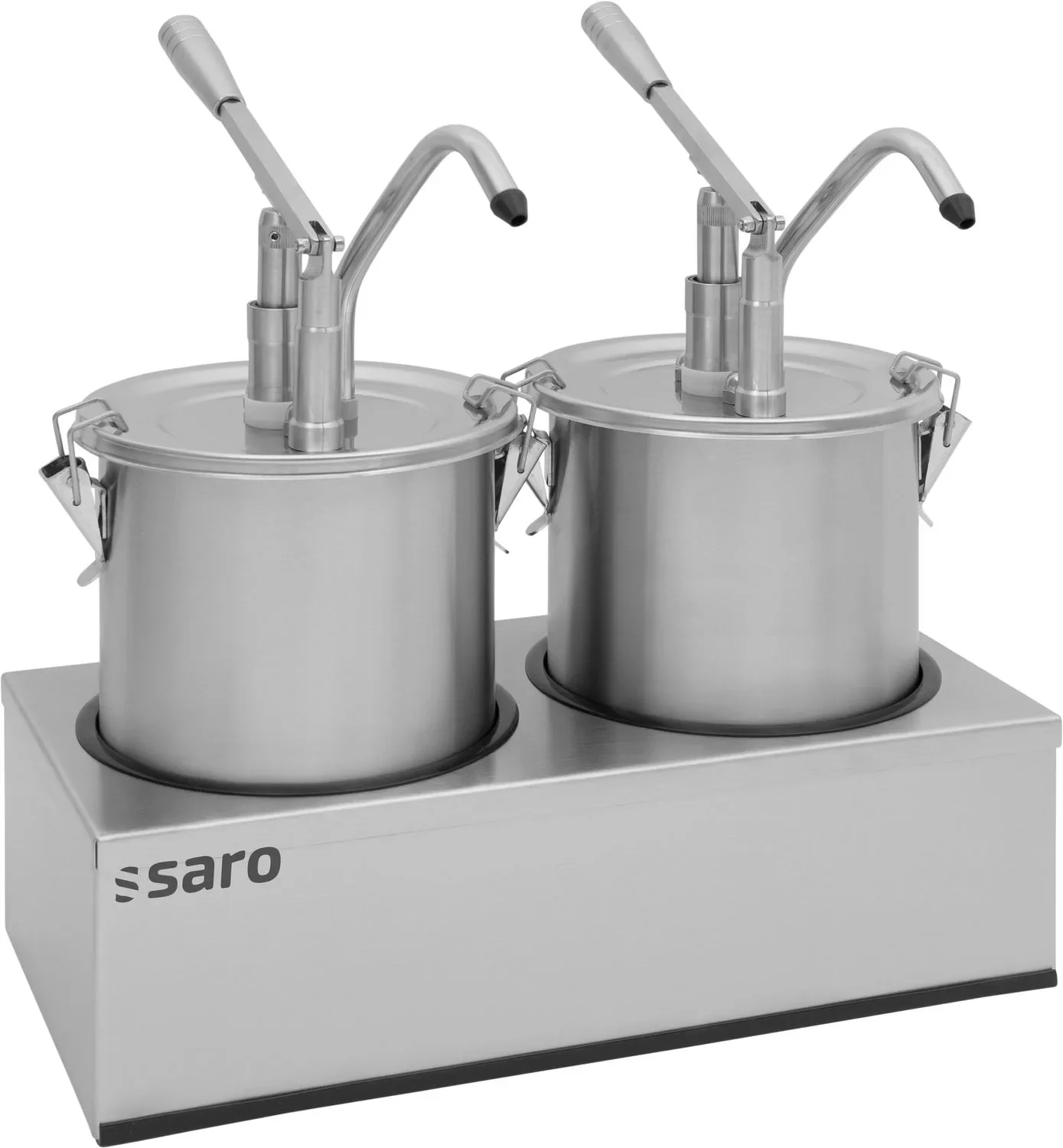"Saro Saucenspender (2x 4,5 L) - Edelstahl & Chrom, Klick-System & Dosierungseinstellung für die Gastronomie image"
