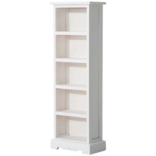 "DVD Standregal Holz Turm 5 Fächer Weiß image"