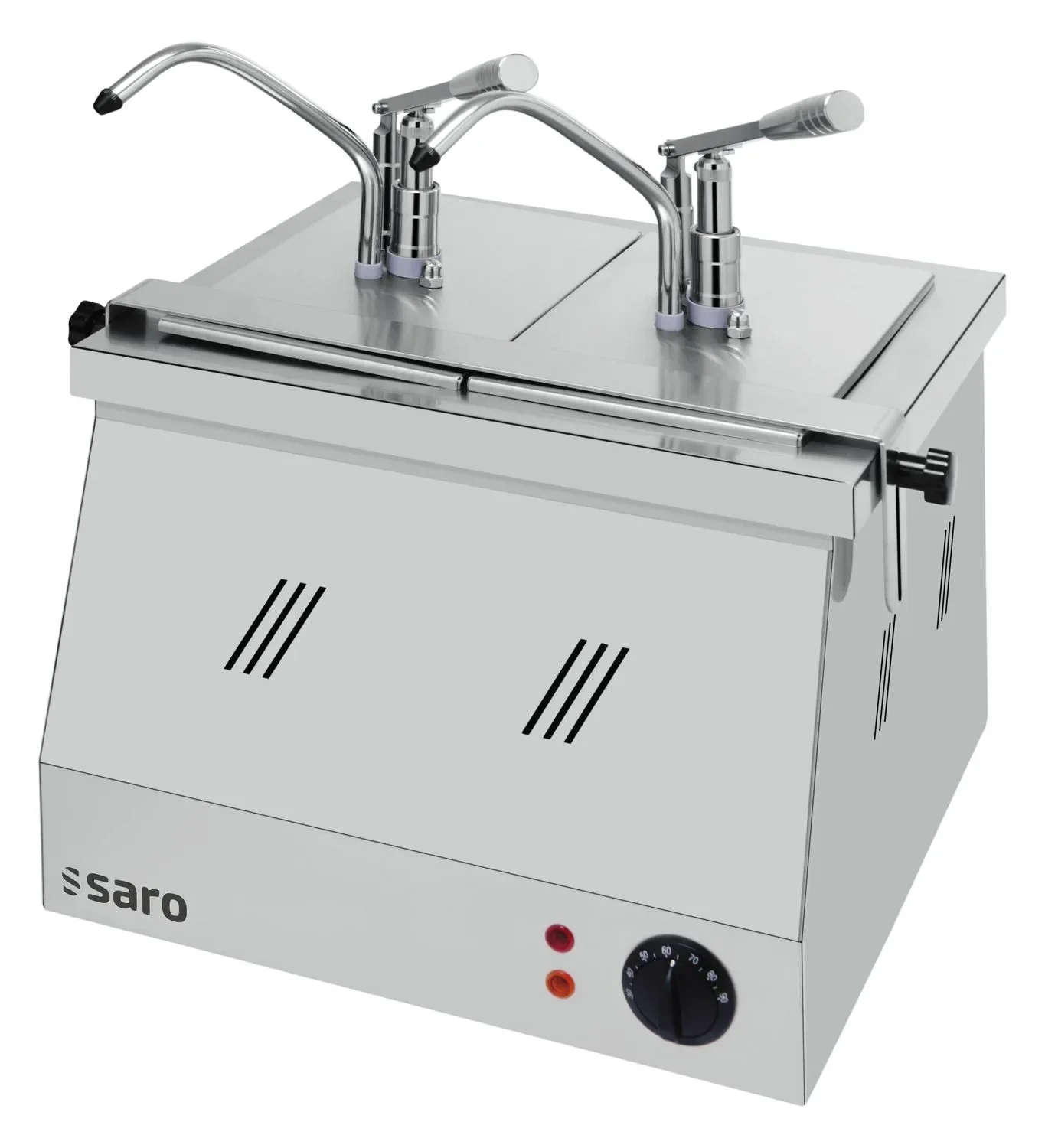 "SARO Bain Marie mit Spender (2x 4,5 L / 2x 3 L) - Professionelle Soßenwärmer für die Gastronomie image"