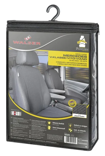 "Passform Sitzbezüge für Mercedes Vito W638 + W639 und Viano W638 + W639 aus Stoff ab BJ 06/2003 bis 05/2014 image"