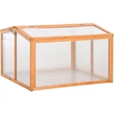 Frühbeet Treibhaus Gewächshaus Frühbeetkasten Pflanzenbeet mit Abdeckung aus Holz und Polycarbonat wetterfest Orange 90