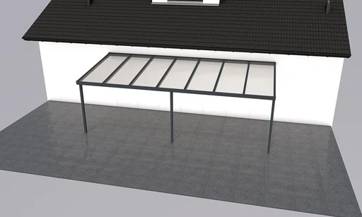 "Terrassendach Premium, anthrazit, 7120 x 3060 mm - Polycarbonat Stegplatten 16 mm, bronze image"
