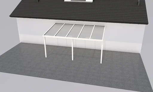 "Terrassendach Premium, weiß, 5100 x 3060 mm - 10mm Verbundsicherheitsglas (VSG) image"