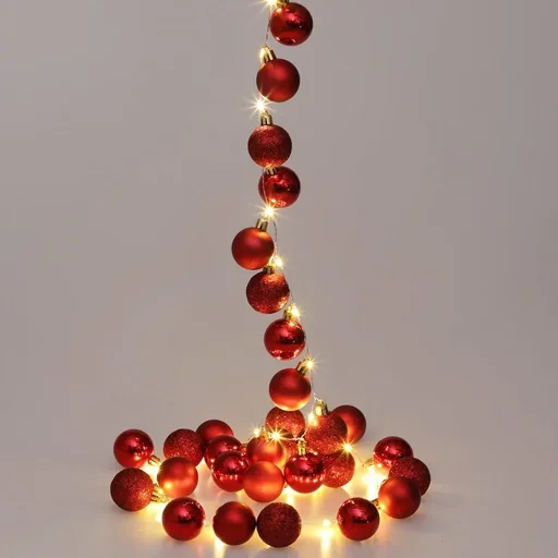 "Weihnachtsbeleuchtung Kugeln 40-LED - Rot - 2m image"