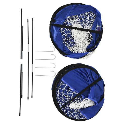 "Fußballtore, Pop Up Tor, Tragbares Fußballnetz, 2er Set Minitore, mobil mit Tragetasche, Faltbar, Blau, 123 x 80 x 80 cm image"