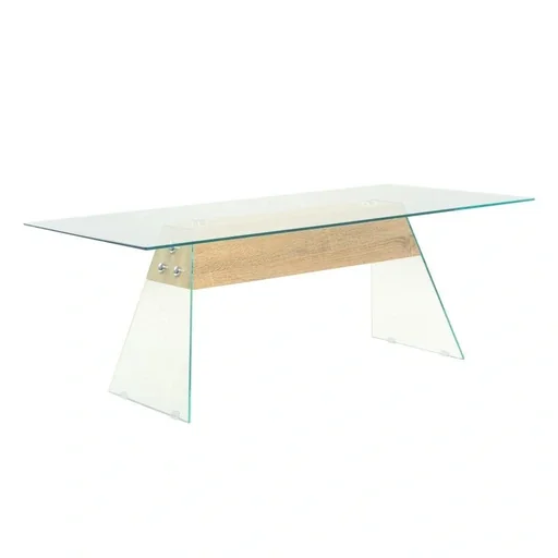 "Couchtisch 110x55x40 cm MDF und Glas Farbe Eiche image"
