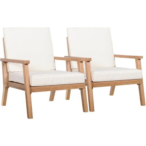 "Gartenstuhl Set 2 Stück braun/beige 66 x 77,5 x 74,5 cm image"