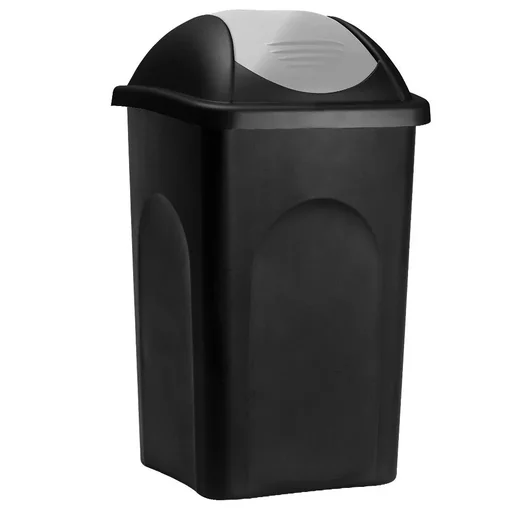 "Abfallbehälter schwarz/silber 60L image"