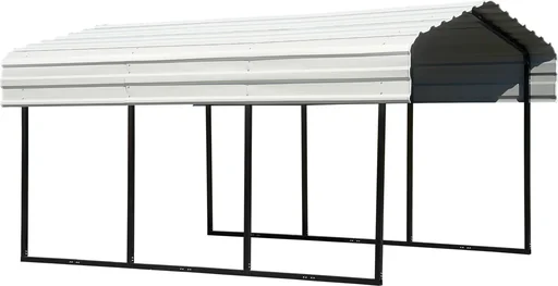 "Stahlcarport und Autogarage Venedig grau/schwarz, 465x305x250 cm image"