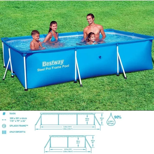 "Rahmen Schwimmbad Deluxe Splash Steel Pro 300x201x66cm image"