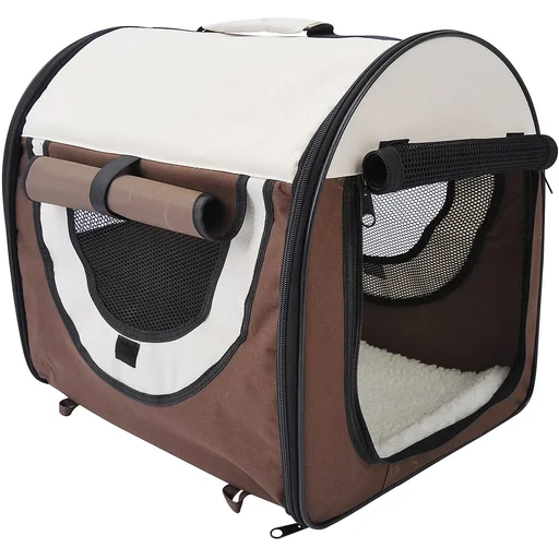 "Hundetransportbox, faltbar, Größe S - 46x36x41 cm, kaffeebraun-creme image"